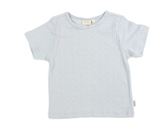 Petit Piao pearl blue t-shirt pointelle